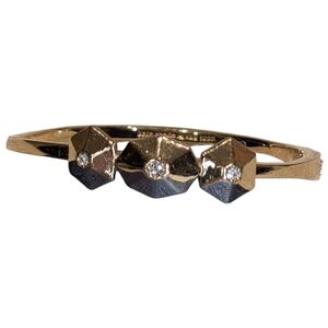 Kate Spade Goldtone Geometric Rhinestone Hinged Bangle Bracelet Vintage